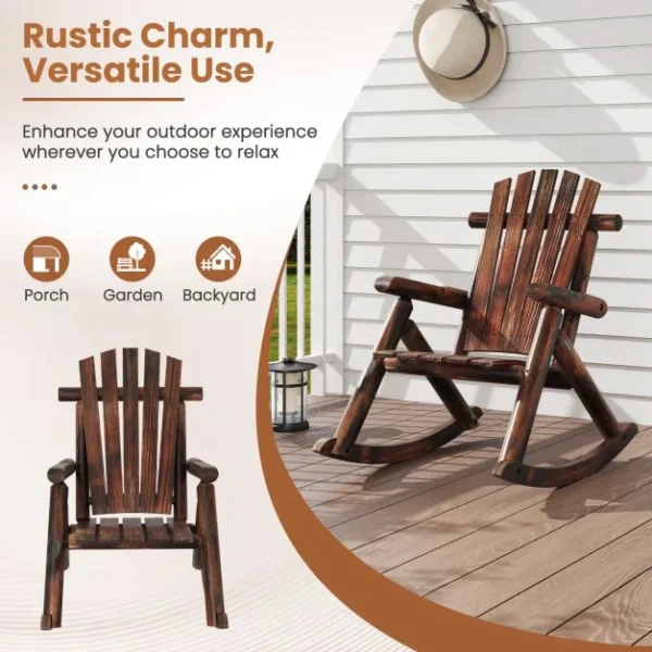 Pro-Tect  Wooden Outdoor  Rocking Chair Solid Wood with High Back - Image 8