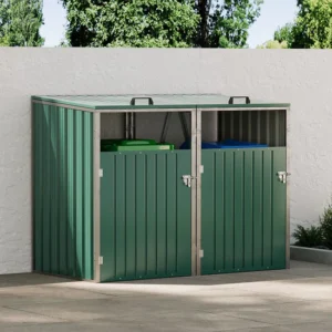 Living and Home Double Metal Bin Store - Green