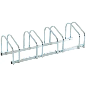 HOMCOM Metal Bicycle Parking Rack - Silver (4 bicyles)