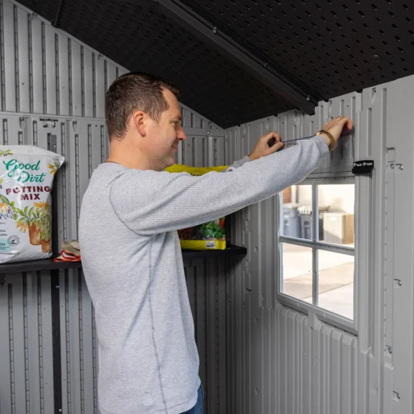 Lifetime 15×8 Vertical Cladding Heavy Duty Plastic Shed – Single Entry - Image 21