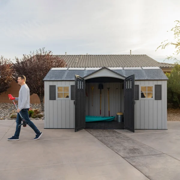 Lifetime 15×8 Vertical Cladding Heavy Duty Plastic Shed – Single Entry - Image 20