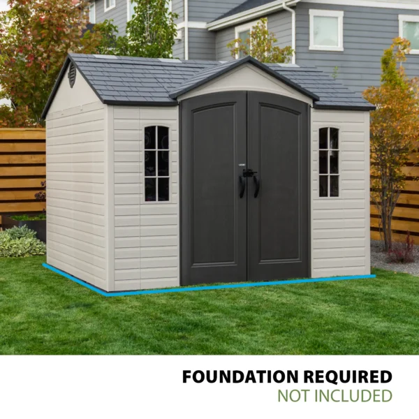 Lifetime 10x8 Heavy Duty Plastic Shed - Desert Sand - Image 19