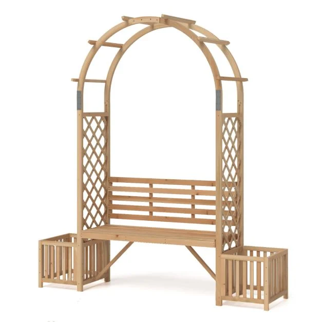 Pro-Tect Fir Wood Timber Garden Bench Arbour Arch for Climbing Plants