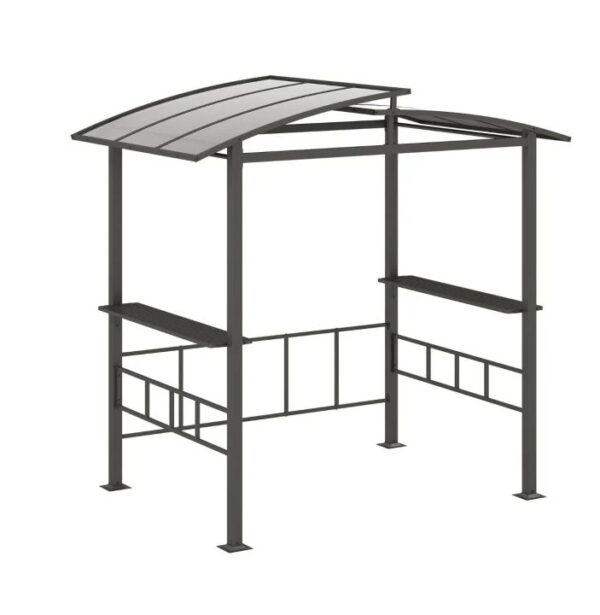 Pro-Tect Metal Hardtop Grill Gazebo with Vented Roof and Side Shelves