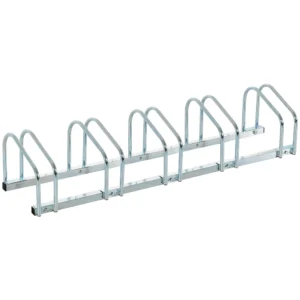 HOMCOM Metal Bicycle Parking Rack - Silver (5 bicyles)