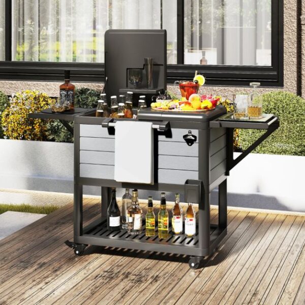 Pro-Tect Plastic Patio Rolling Cooler Cart on Wheels - Image 10