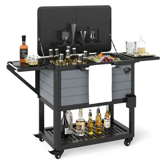 Pro-Tect Plastic Patio Rolling Cooler Cart on Wheels - Image 8