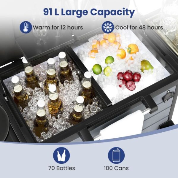Pro-Tect Plastic Patio Rolling Cooler Cart on Wheels - Image 6