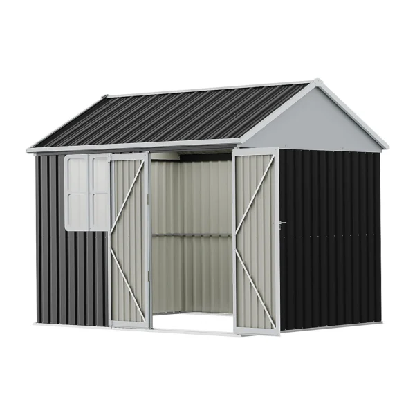 Living and Home 10x8 Metal Apex Shed - Charcoal Black - Image 5