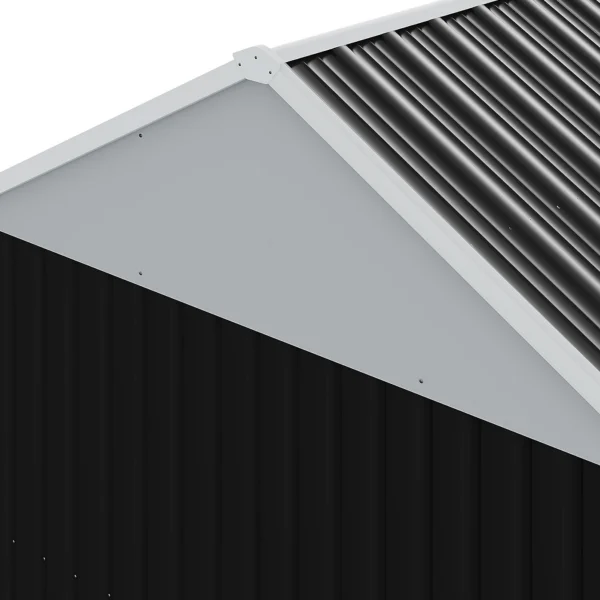 Living and Home 10x8 Metal Apex Shed - Charcoal Black - Image 9