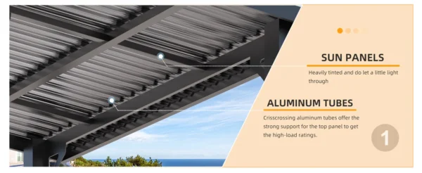 Pro-Tect 10'x10' Wall-Mounted Steel Roof Pergola - Image 3
