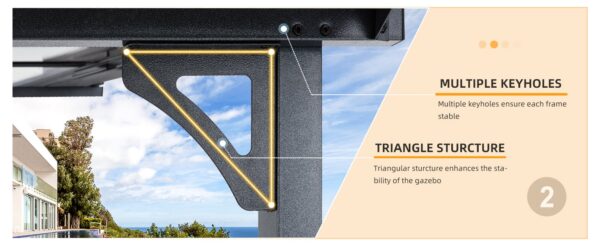 Pro-Tect 10'x10' Wall-Mounted Steel Roof Pergola - Image 5