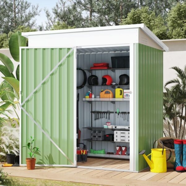 Pro-Tect Addition 5'x 3' Metal Utility Pent Shed - Mint Green - Image 2