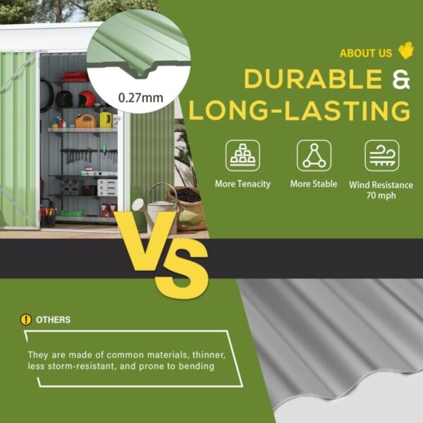 Pro-Tect Addition 5'x 3' Metal Utility Pent Shed - Mint Green - Image 4