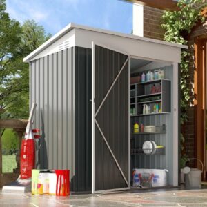 Pro-Tect Addition 5'x 3' Metal Utility Pent Shed - Dark Grey