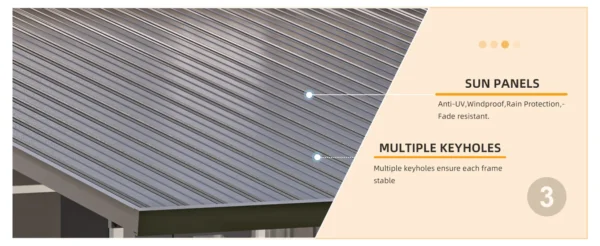 Pro-Tect 10'x10' Wall-Mounted Steel Roof Pergola - Image 4