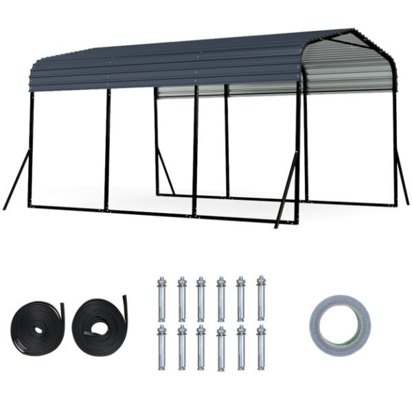 Pro-Tect 10'x15' Metal Carport Shelter Canopy - Black - Image 5