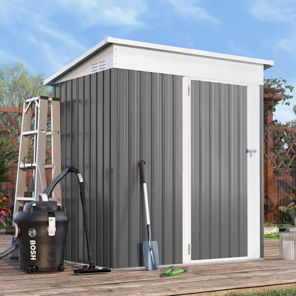 Pro-Tect Addition 5'x 3' Metal Utility Pent Shed - Dark Grey - Image 8