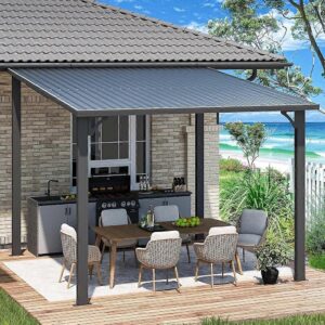 Pro-Tect 10'x10' Wall-Mounted Steel Roof Pergola