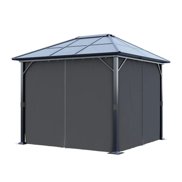 Living and Home 10'x10' Aluminium Grey Single-Roof Gazebo - Image 8