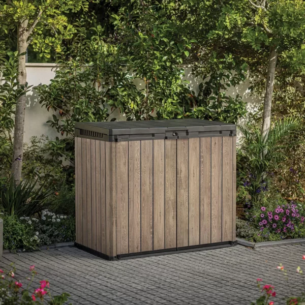 Keter 5'x3' Ashwood Signature 1150 Litre Horizontal Storage Shed - Image 4