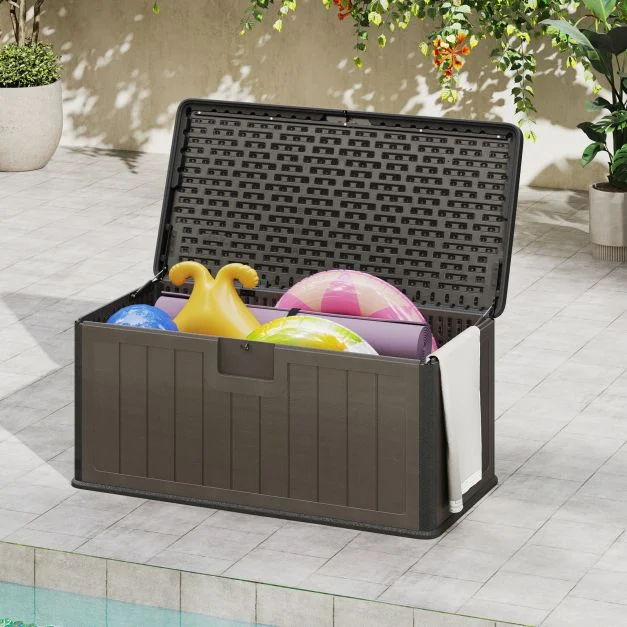 Pro-Tect 380 Litre Outdoor Storage Deck Box - Brown - Image 2