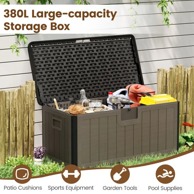 Pro-Tect 380 Litre Outdoor Storage Deck Box - Brown - Image 7