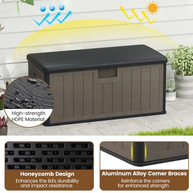 Pro-Tect 380 Litre Outdoor Storage Deck Box - Brown - Image 8