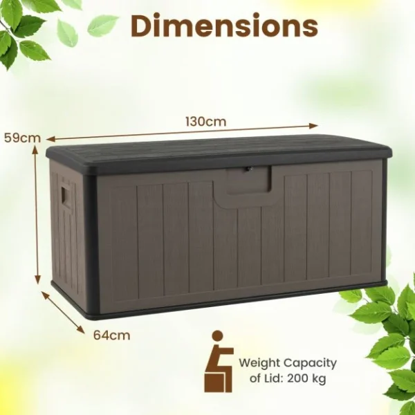 Pro-Tect 380 Litre Outdoor Storage Deck Box - Brown - Image 10