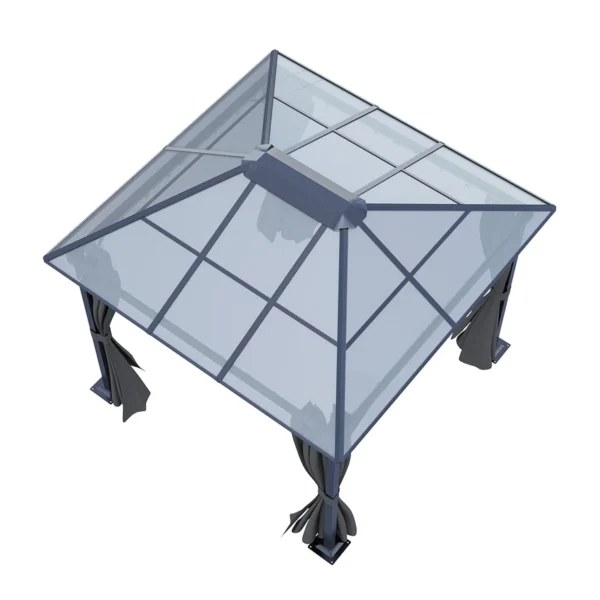 Living and Home 10'x10' Aluminium Grey Single-Roof Gazebo - Image 5
