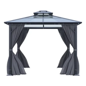 Living and Home 10'x10' Aluminium Double-Top Sun Canopy Gazebo