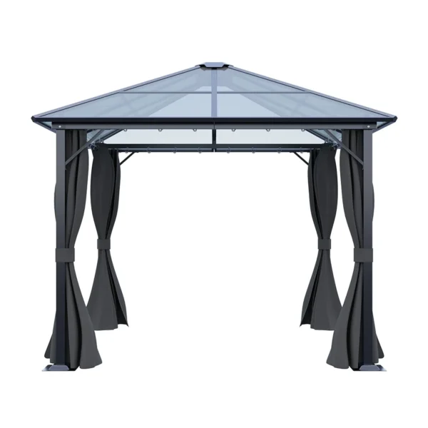 Living and Home 10'x10' Aluminium Grey Single-Roof Gazebo - Image 6