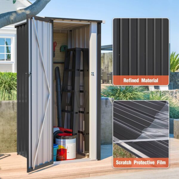 Pro-Tect 2.5'x2.5' Metal Utility Shed - Anthracite and White - Image 10