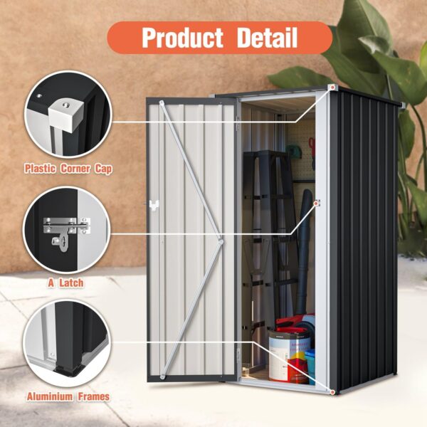 Pro-Tect 2.5'x2.5' Metal Utility Shed - Anthracite and White - Image 2