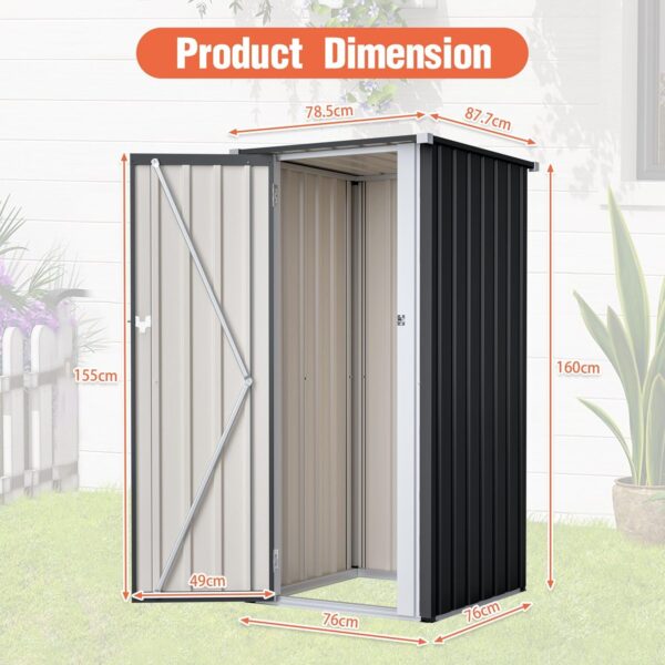 Pro-Tect 2.5'x2.5' Metal Utility Shed - Anthracite and White - Image 3