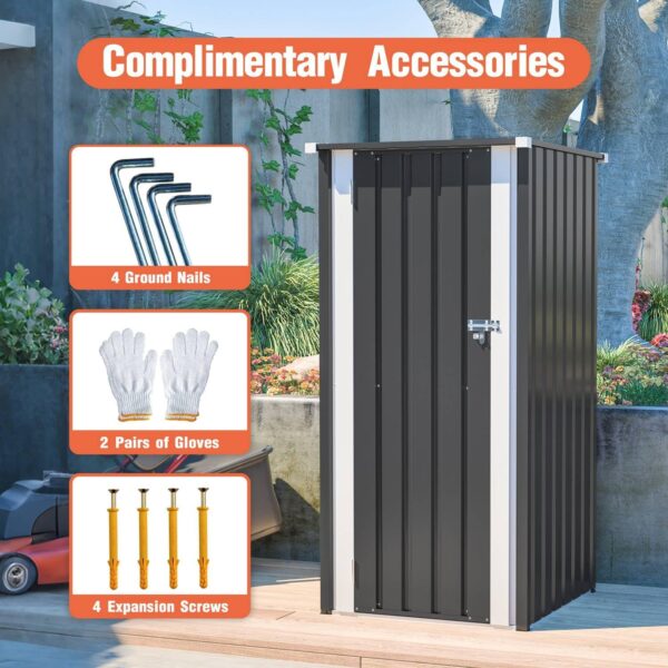 Pro-Tect 2.5'x2.5' Metal Utility Shed - Anthracite and White - Image 4