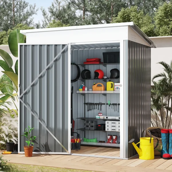 Pro-Tect Addition 5'x 3' Metal Utility Pent Shed - Dark Grey - Image 5