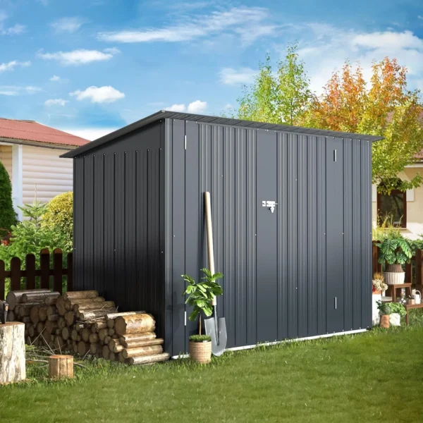 Pro-Tect Addition 7'x 3' Simple Basic Metal Bicycle Store - Image 7