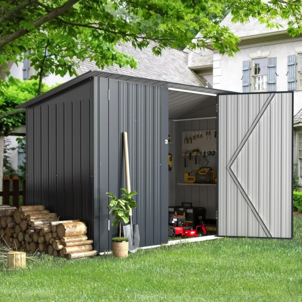 Pro-Tect Addition 7'x 3' Simple Basic Metal Bicycle Store - Image 6