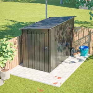 Pro-Tect 4'x8' Lean To Metal Shed with Shelving - Anthracite