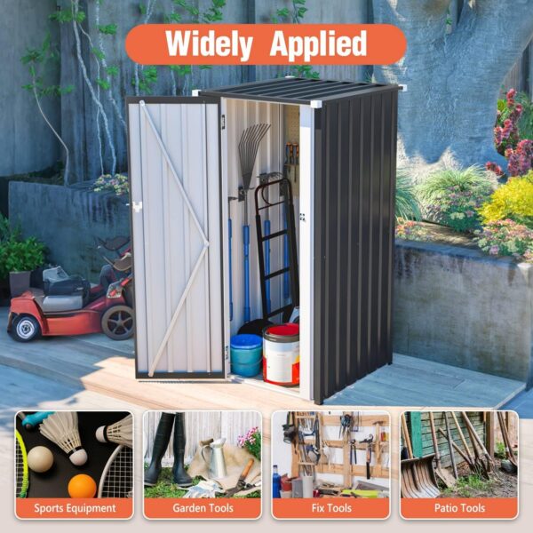 Pro-Tect 2.5'x2.5' Metal Utility Shed - Anthracite and White - Image 8