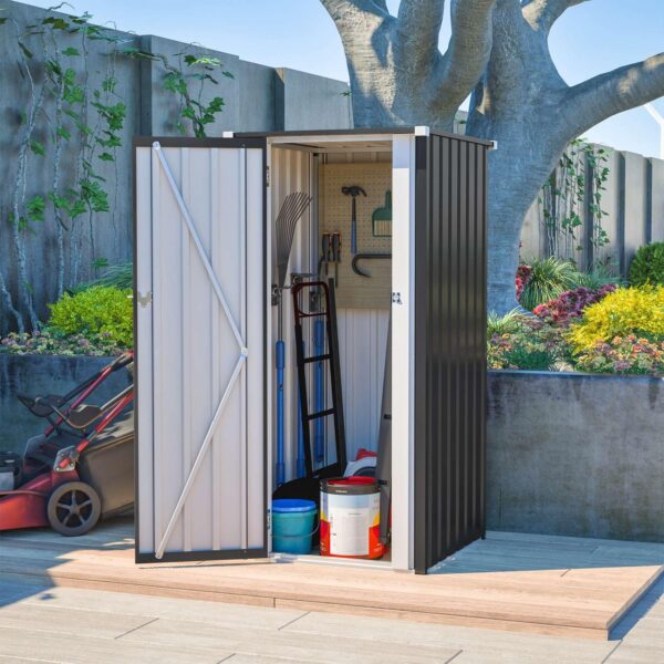 Pro-Tect 2.5'x2.5' Metal Utility Shed - Anthracite and White - Image 6