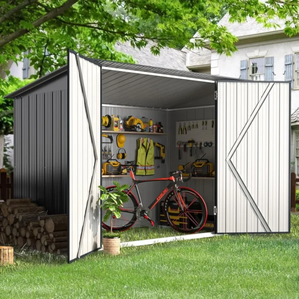 Pro-Tect Addition 7'x 3' Simple Basic Metal Bicycle Store - Image 2