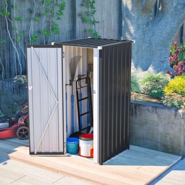Pro-Tect 2.5'x2.5' Metal Utility Shed - Anthracite and White - Image 9