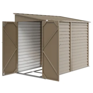 Outsunny 5'x9' Metal Lean-to Shed Shed with Foundation Kit - Brown