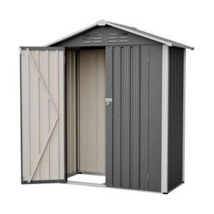 Pro-Tect 5'x2.5' Metal Apex Double Hinged Shed with Foundation Grid - Grey