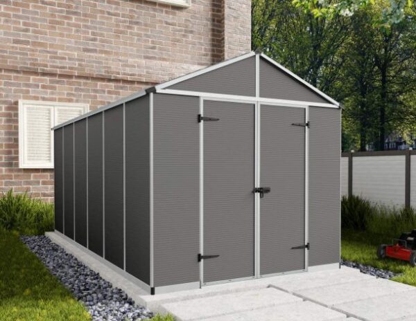 Palram 8x15 Canopia Rubicon Double Door Plastic Shed - Dark Grey - Image 17