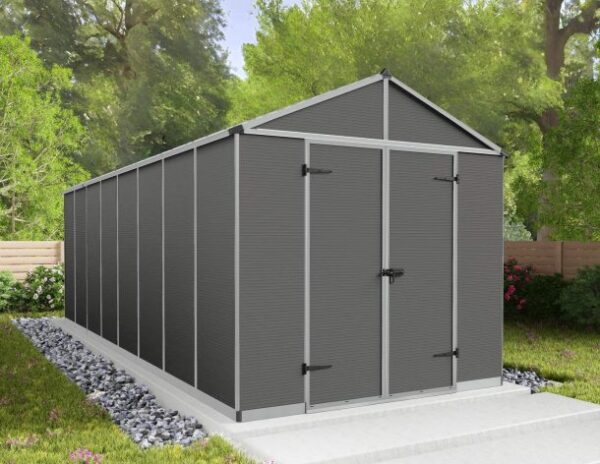 Palram 8x20 Canopia Rubicon Double Door Plastic Shed - Dark Grey - Image 17