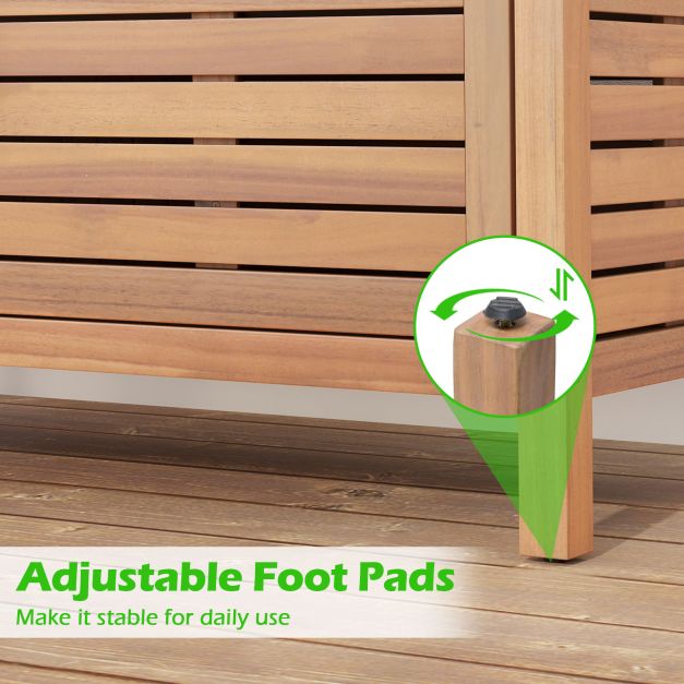 Pro-Tect Timber Patio Storage Cabinet with Faux Marble Top - Image 7