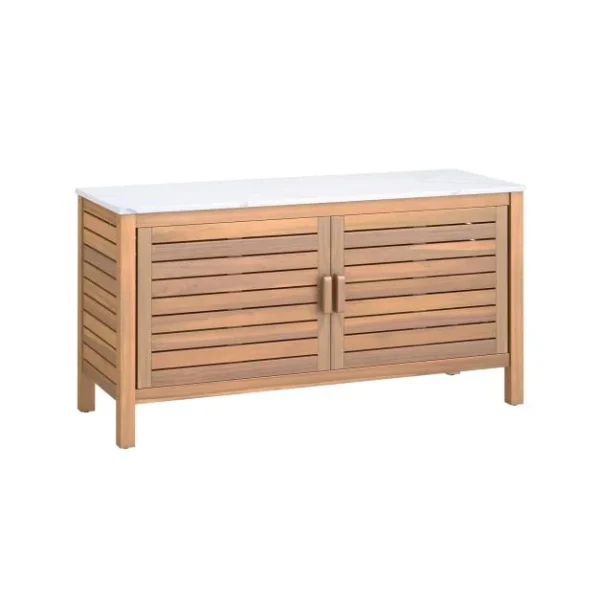 Pro-Tect Timber Patio Storage Cabinet with Faux Marble Top
